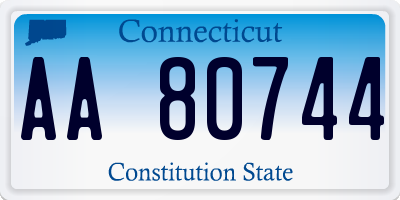 CT license plate AA80744