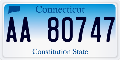 CT license plate AA80747