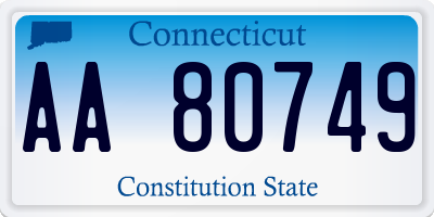 CT license plate AA80749