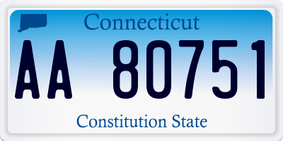 CT license plate AA80751