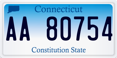 CT license plate AA80754