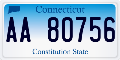 CT license plate AA80756