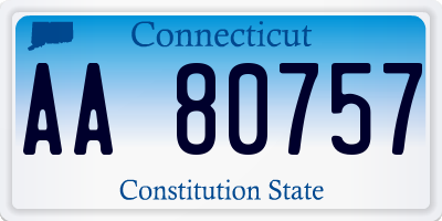 CT license plate AA80757