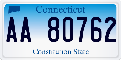 CT license plate AA80762