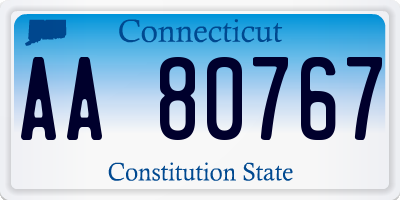 CT license plate AA80767