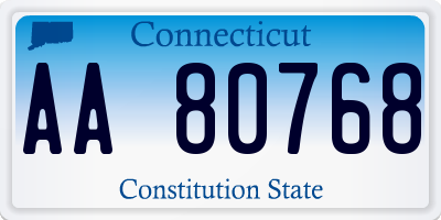 CT license plate AA80768