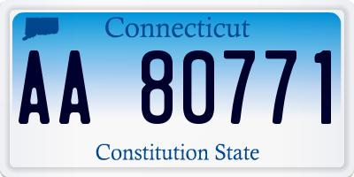 CT license plate AA80771