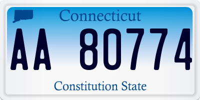 CT license plate AA80774