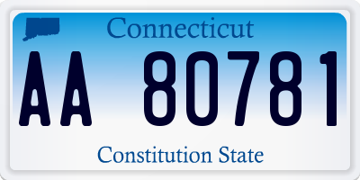 CT license plate AA80781