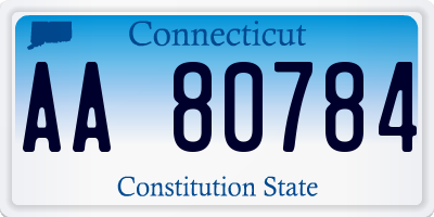 CT license plate AA80784