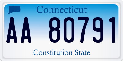 CT license plate AA80791