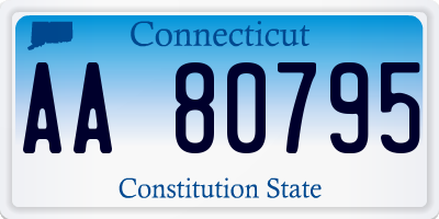 CT license plate AA80795