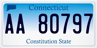 CT license plate AA80797