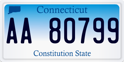 CT license plate AA80799