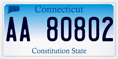 CT license plate AA80802