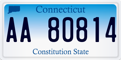 CT license plate AA80814