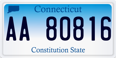 CT license plate AA80816