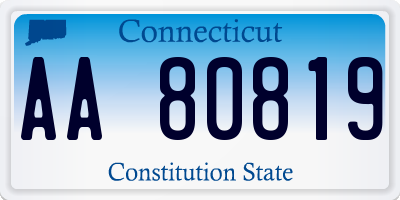 CT license plate AA80819