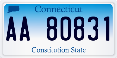 CT license plate AA80831