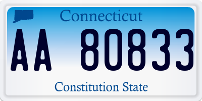 CT license plate AA80833