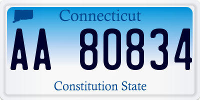 CT license plate AA80834