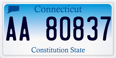 CT license plate AA80837