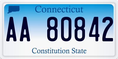 CT license plate AA80842