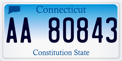 CT license plate AA80843