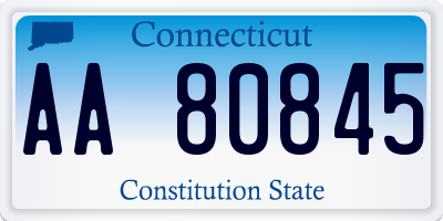 CT license plate AA80845