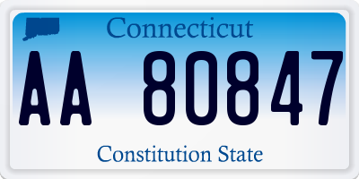 CT license plate AA80847