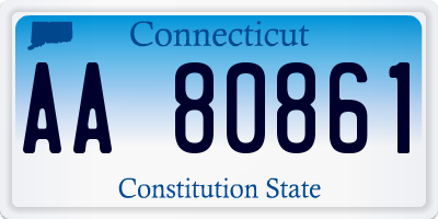 CT license plate AA80861