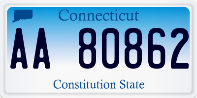 CT license plate AA80862