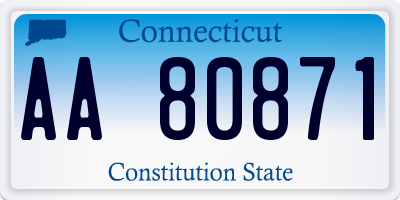 CT license plate AA80871