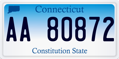 CT license plate AA80872