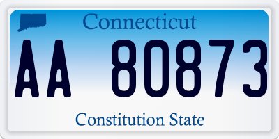 CT license plate AA80873