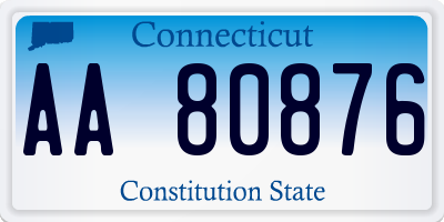 CT license plate AA80876