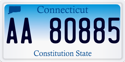 CT license plate AA80885