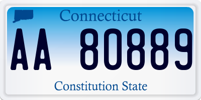 CT license plate AA80889