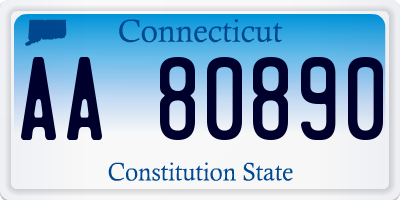 CT license plate AA80890