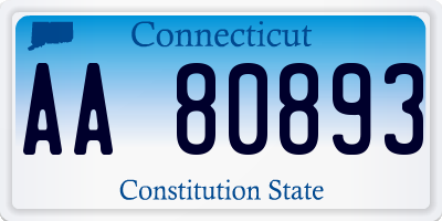 CT license plate AA80893