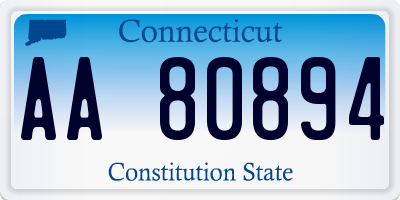 CT license plate AA80894