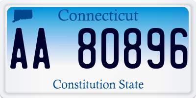 CT license plate AA80896