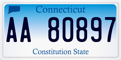 CT license plate AA80897