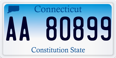 CT license plate AA80899