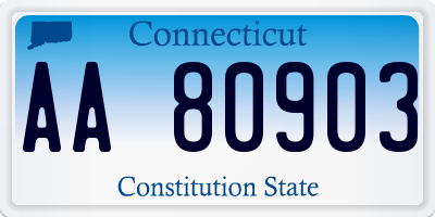 CT license plate AA80903