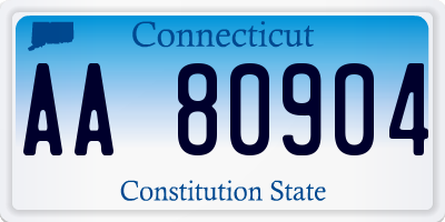 CT license plate AA80904