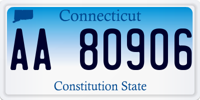 CT license plate AA80906