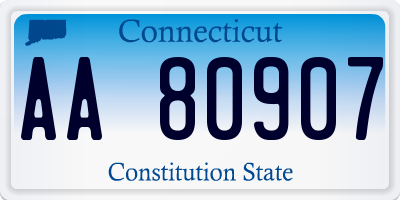 CT license plate AA80907