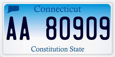 CT license plate AA80909