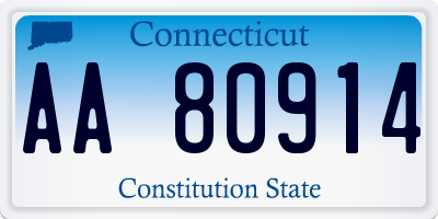 CT license plate AA80914